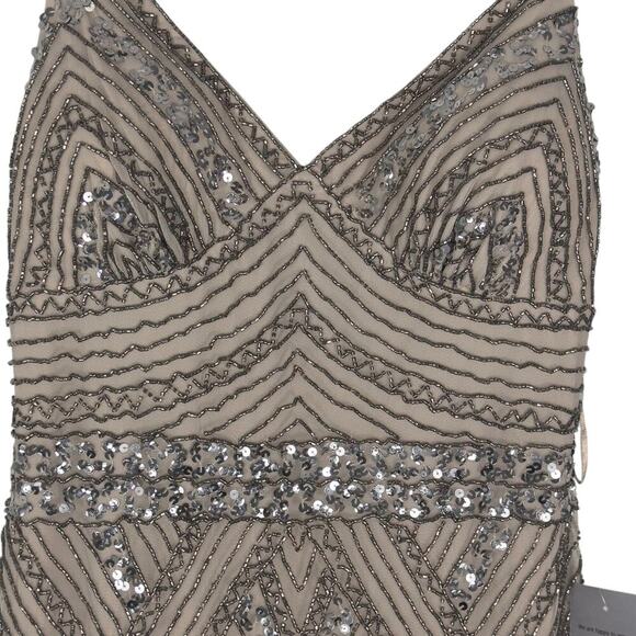 NWT Mariana V-neck Beaded/Sequin Full Length Gown (12) - Picture 4 of 16